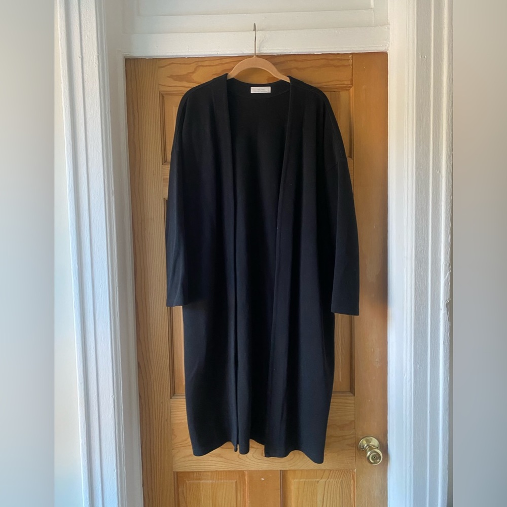 Oak + Fort black cotton-blend cardigan